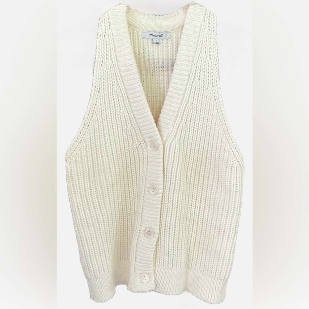 Madewell Ivory V-Neck Sweater Vest